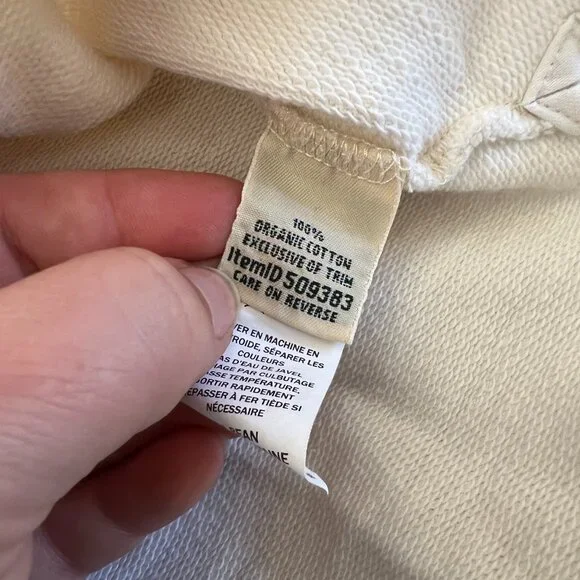 LL Bean White Quarter Snap Pullover Sweatshirt Womens Medium Regular Cotton - Picture 4 of 5